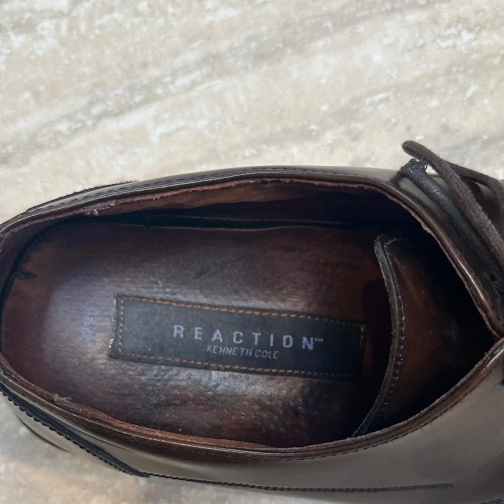 Kenneth Cole Reaction Dark Brown Men's Oxfords size 10 1/2